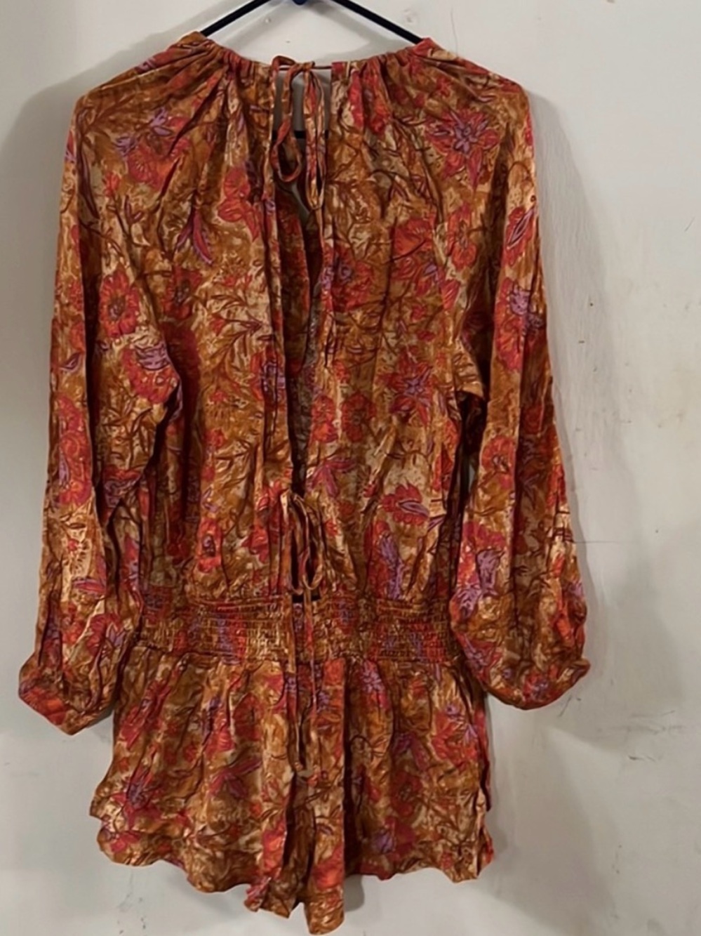 Free People ‘Dance Till Dawn’ Romper Size Small - Orange Floral 🧡 🌼 - Picture 9 of 10